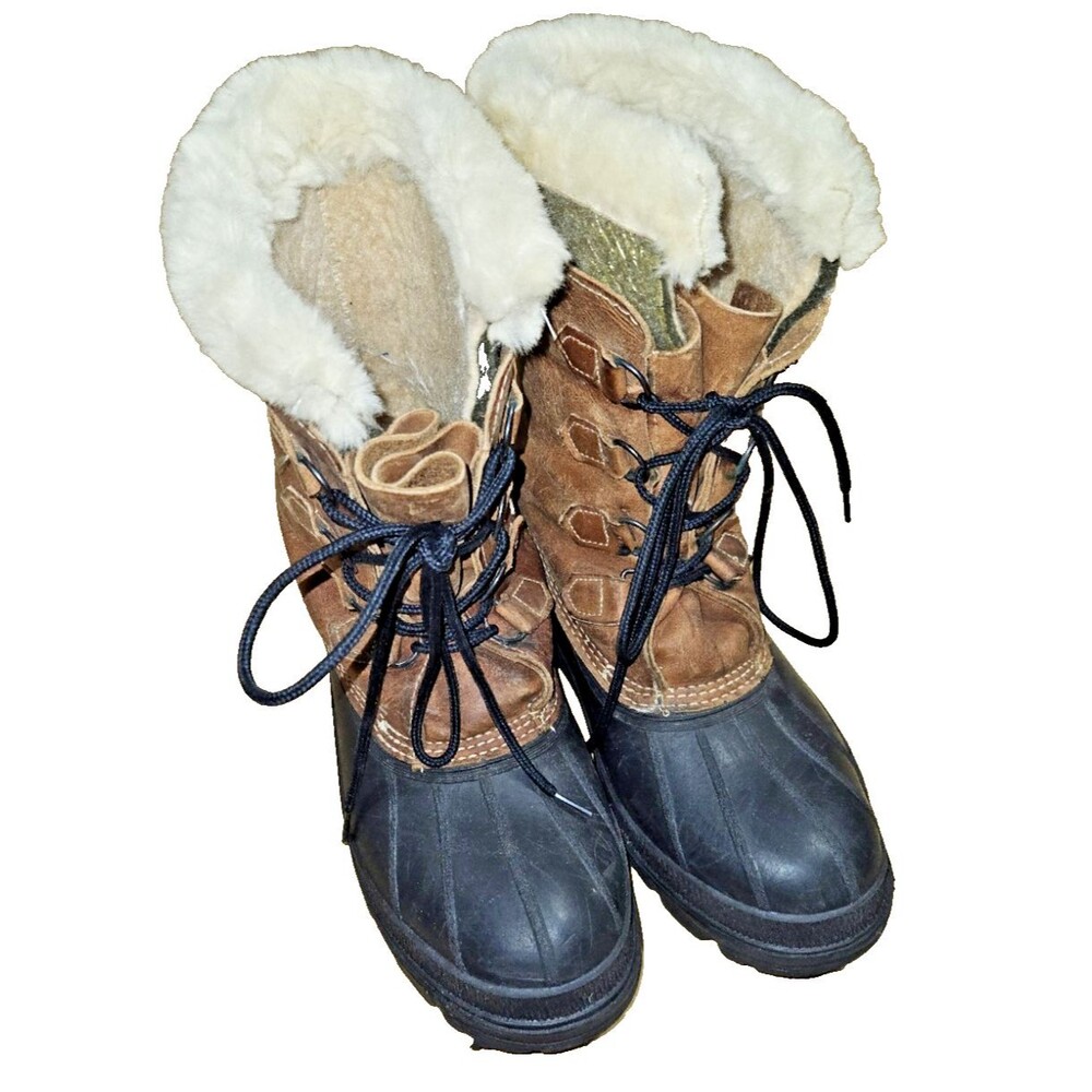 Kamik Limited Edition Pac Boots Mens 9 Tan Leather Waterproof insulated canada